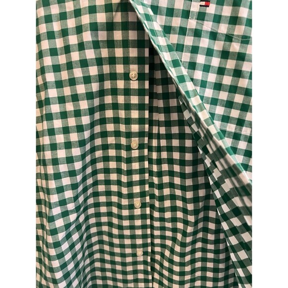 Tommy Hilfiger Mens Green Checked Collar LS Button Up Shirt Sz 2XL - Picture 7 of 12